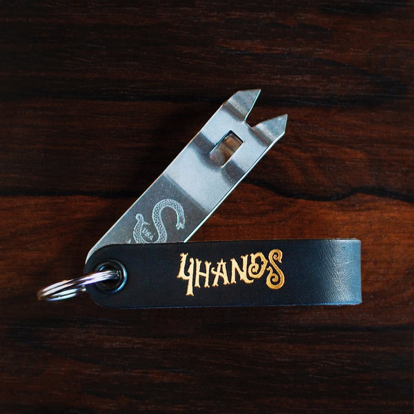 4 Hands Brewery Custom Snake Bite Bottle Opener - Black & Gold