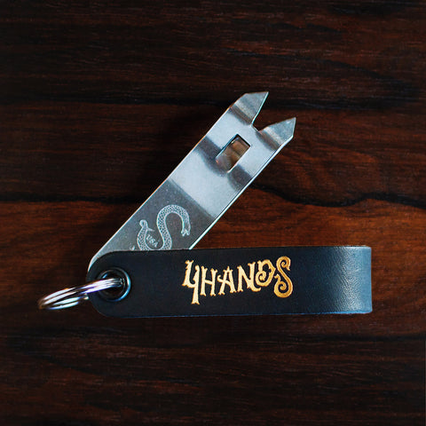 4 Hands Brewery Custom Snake Bite Bottle Opener - Black & Gold