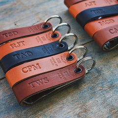 Custom Leather Beer Bottle Opener Keychain Loop