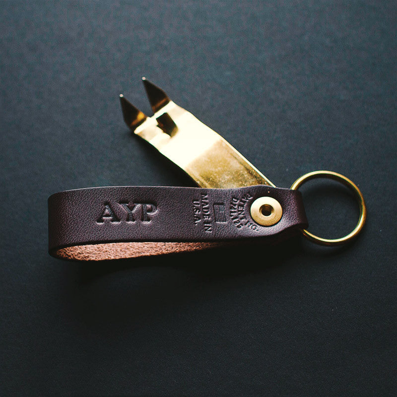 Leather Keychain and Key Ring, Key Fob / Stout - Stout