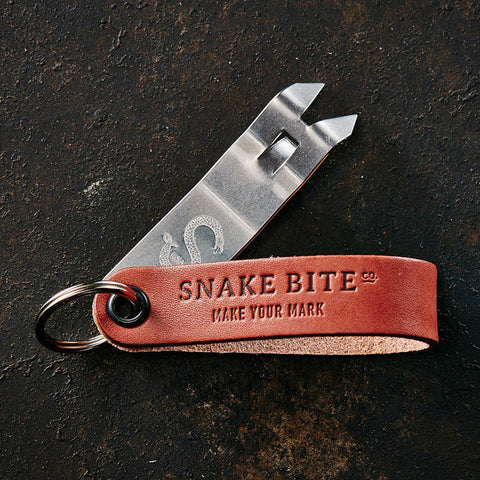 Keychain bottle opener in brown
