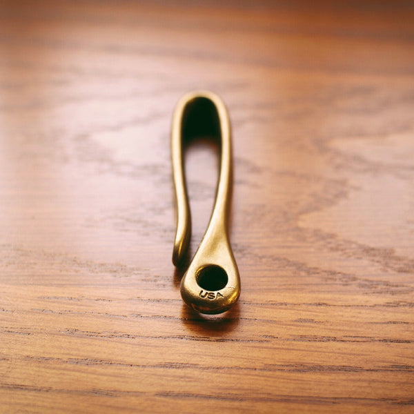 Snake Hook Solid Brass Key Loop Pocket Clip Keychain Detail