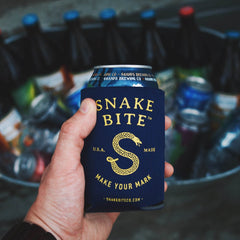 Beer Can Pint Glass with Snake Bite Logo - Set of Two